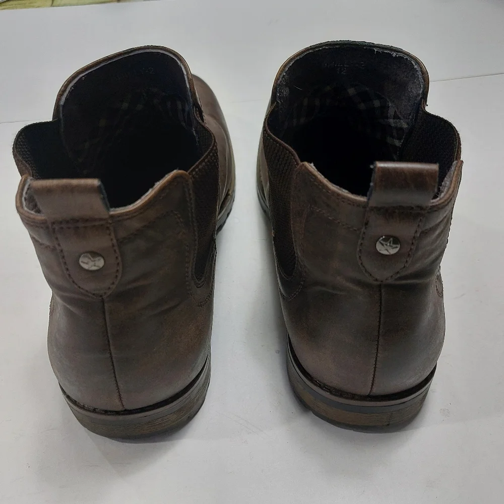 BRUNO MARC Men's Brown Leather Chelsea Boots size 12